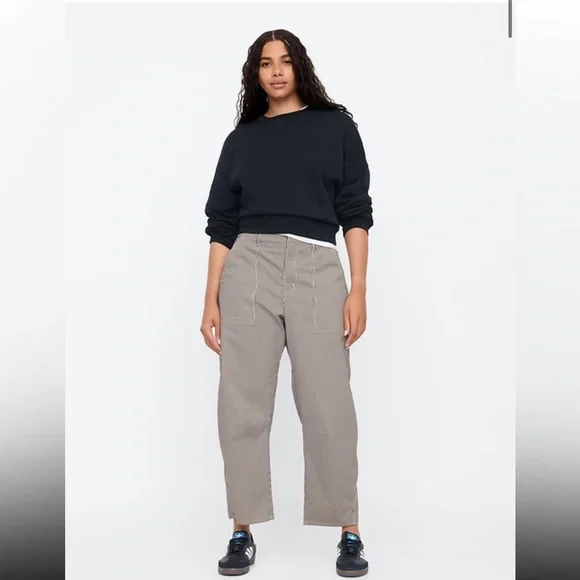 GAP High Rise Barrel Striped Pants - Picture 8 of 10